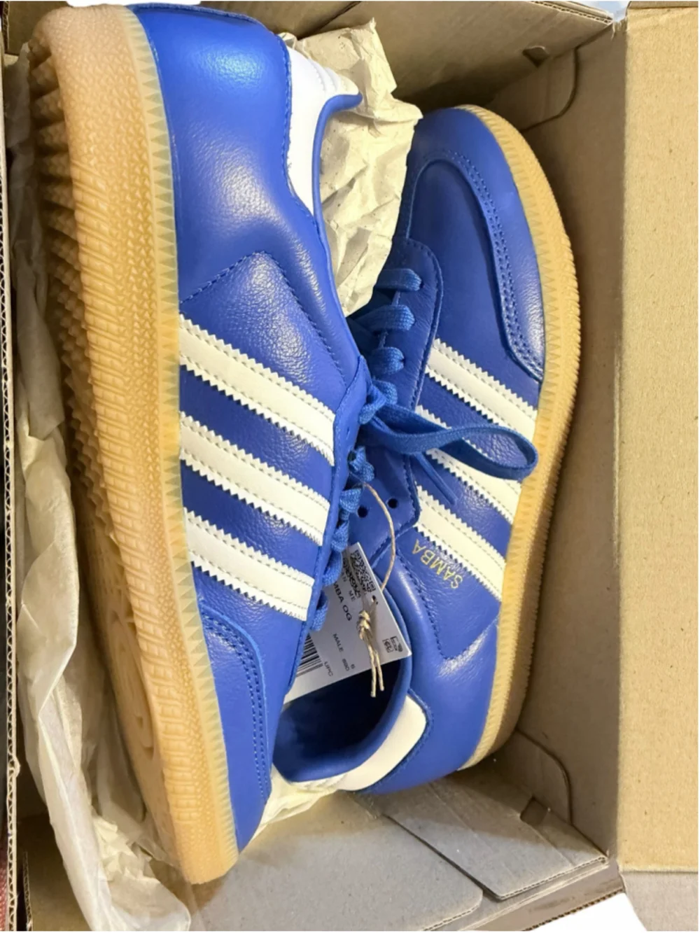 Men's Adidas Samba OG Sneakers Size 6.5 Blue and White